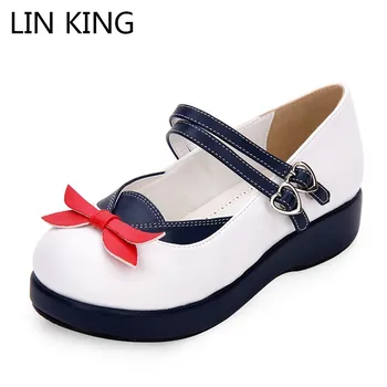 LIN KING New Women Platform Pumps Sweet Bowtie Lolita Shoes Thick Sole Casual Lady Wedges Shoes Round Toe Princess Cosplay Shoes
LIN KING New Women Platform Pumps Sweet Bowtie Lolita Shoes Thick Sole Casual Lady Wedges Shoes Round Toe Princess Cosplay Shoes