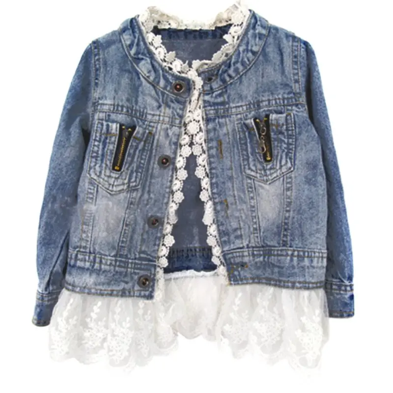 Children Girls Jeans Outerwears Jacket Kids Lace Coat Long Sleeve Button Denim Jackets For Girls 2-7Y Spring Autumn Fashion
Children Girls Jeans Outerwears Jacket Kids Lace Coat Long Sleeve Button Denim Jackets For Girls 2-7Y Spring Autumn Fashion