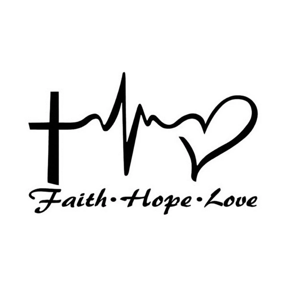14.6CM9CM Personality Jesus HOPE LOVE FAITH Prayer Creative Vinyl Car sticker Black Silver Laser (2)