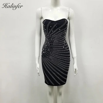 Halinfer 2019 New Summer women dress sexy bodycon Strapless Diamonds Rayon Bandage Celebrity Evening party black dress vestidos
Halinfer 2019 New Summer women dress sexy bodycon Strapless Diamonds Rayon Bandage Celebrity Evening party black dress vestidos