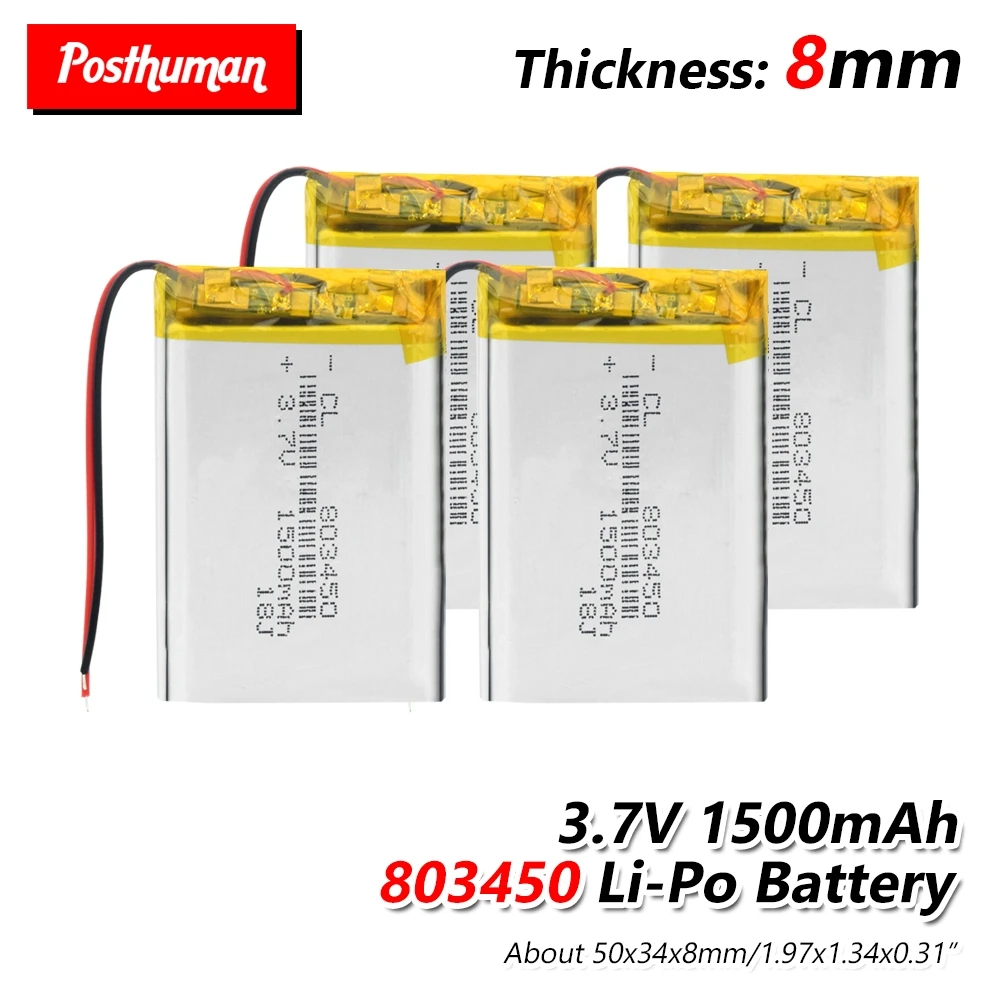 Rechargeable 1500mAh Li-Po Battery 803450 Lithium Polymer Li-Po li ion Rechargeable Lipo cells For MP3 MP4 Bluetooth Speaker
Rechargeable 1500mAh Li-Po Battery 803450 Lithium Polymer Li-Po li ion Rechargeable Lipo cells For MP3 MP4 Bluetooth Speaker
