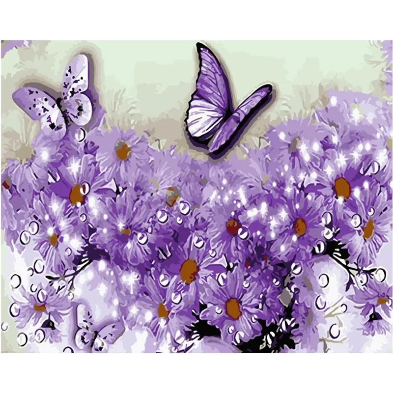 Painting By Numbers DIY Dropshipping 40x50 50x65cm Flower with purple butterfl Flower Canvas Wedding Decoration Art picture Gift
Painting By Numbers DIY Dropshipping 40x50 50x65cm Flower with purple butterfl Flower Canvas Wedding Decoration Art picture Gift