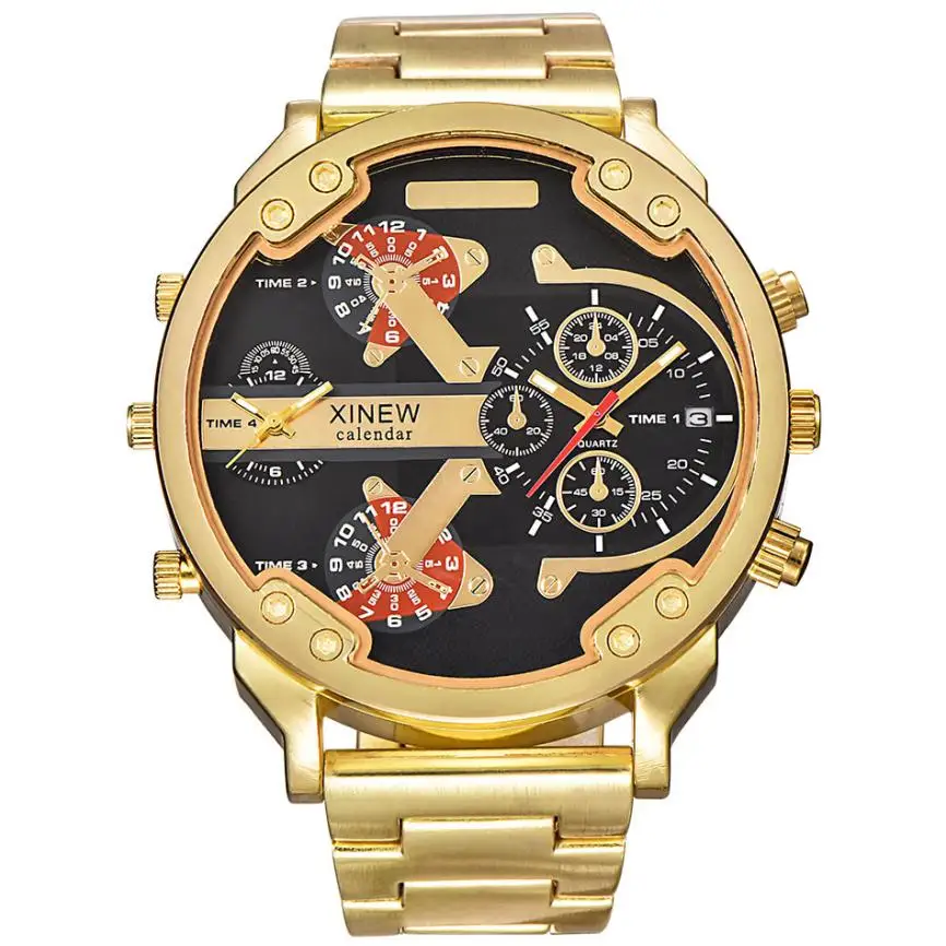 Фото Модные Для мужчин смотреть роскошные часы Нержавеющая сталь Спорт | Кварцевые мужские часы (32822108715)