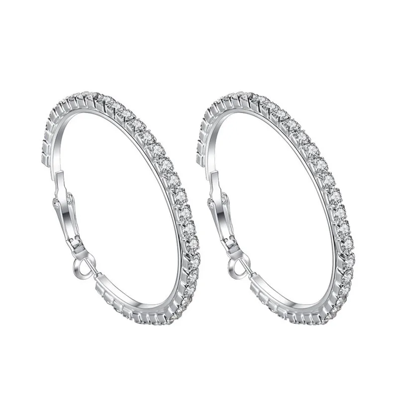 Fashion Korean Earrings Temperament Ladies Big Earrings Full Diamond Earrings Ear Clip Jewelry Oorbellen Voor Vrouwen 40AP193