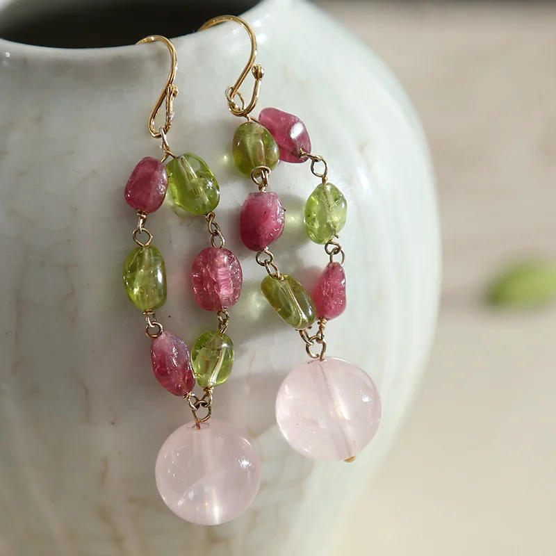 High-end design manual original natural powder crystal lapis hollow earrings ears hang 2018 fashion
High-end design manual original natural powder crystal lapis hollow earrings ears hang 2018 fashion