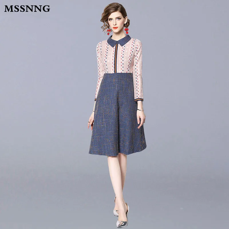 MSSNNG Ladies Elegant A-line Party Dress New Brand 2019 Spring Fashion Knee-length Patchwork Lace Women Casual Dresses
MSSNNG Ladies Elegant A-line Party Dress New Brand 2019 Spring Fashion Knee-length Patchwork Lace Women Casual Dresses