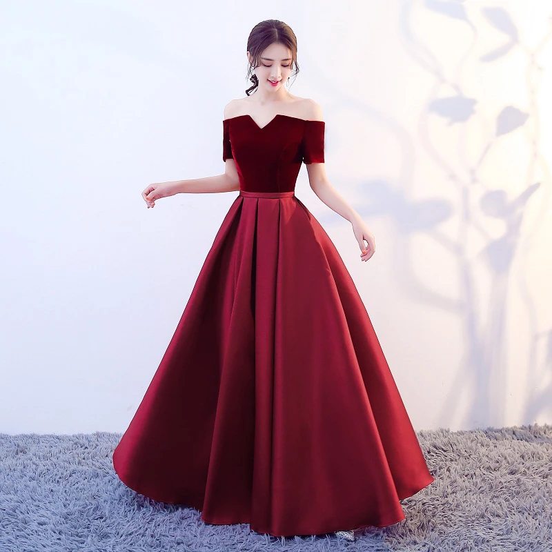 Wine Red Newest Fashion Satin Boat Neck A Line Long Evening Dresses Short Sleeve Floor Length
Wine Red Newest Fashion Satin Boat Neck A Line Long Evening Dresses Short Sleeve Floor Length