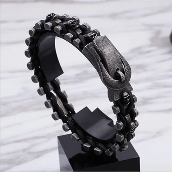 New Men Bracelet Vintage Skull Skeleton Charm Link Chain Brecelet Titanium Steel Skull Bangle Bracelets Men Jewelry DropShipping
New Men Bracelet Vintage Skull Skeleton Charm Link Chain Brecelet Titanium Steel Skull Bangle Bracelets Men Jewelry DropShipping