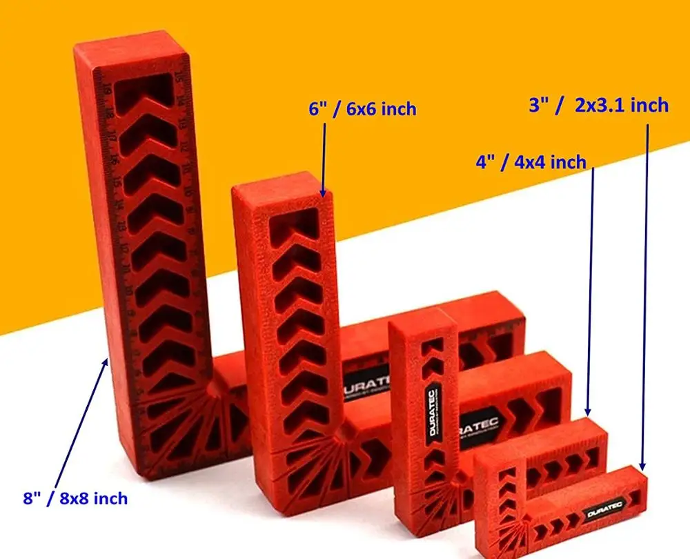 4Pcs 3/4/6 inch Right Angle Woodworking Tool, Clamping 90 Degree Angles for Picture Frames, Cabinets or Drawers
4Pcs 3/4/6 inch Right Angle Woodworking Tool, Clamping 90 Degree Angles for Picture Frames, Cabinets or Drawers