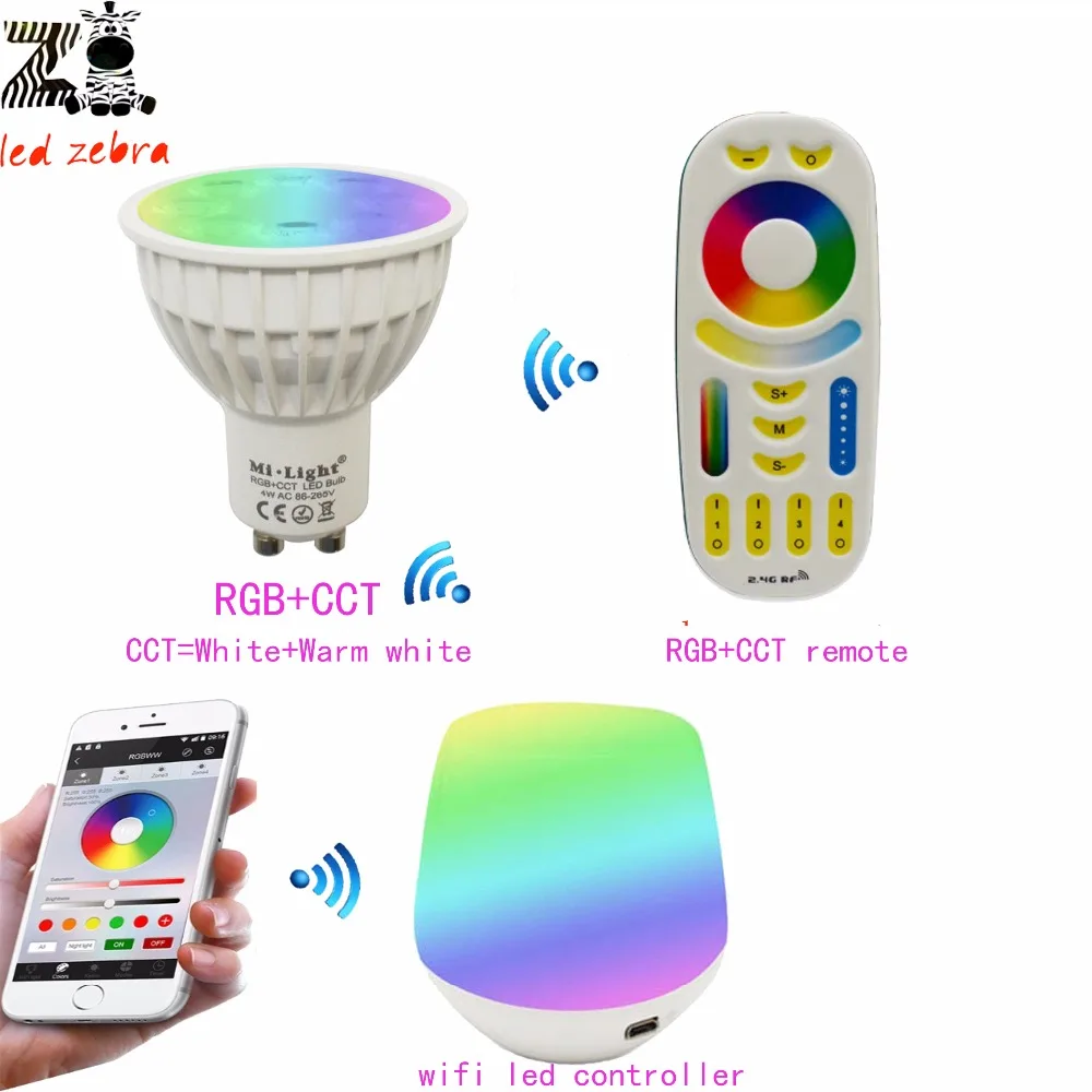 Mi.light 2.4G GU10 4W RGB+CCT Dimmable Led Bulb Lamp+Wifi Ibox Wireless Led Controller+RGB+CCT Remote Led Controller
Mi.light 2.4G GU10 4W RGB+CCT Dimmable Led Bulb Lamp+Wifi Ibox Wireless Led Controller+RGB+CCT Remote Led Controller