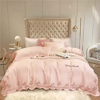 Super soft tencel summer Bedding set King Queen size elegant embroidery Bed set Duvet cover Bedsheet pillowcase 4pcs
Super soft tencel summer Bedding set King Queen size elegant embroidery Bed set Duvet cover Bedsheet pillowcase 4pcs