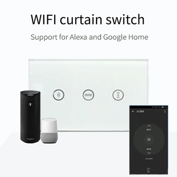 Wi-Fi curtain switch US version Glass Panel smart mobile control via Tuya app Work with Amazon Alexa Google home for smart home
Wi-Fi curtain switch US version Glass Panel smart mobile control via Tuya app Work with Amazon Alexa Google home for smart home