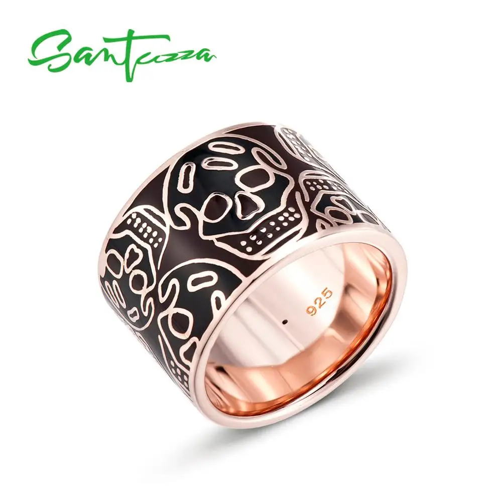 SANTUZZA Silver Rings for Women Skull Ring Pure 925 Sterling Silver Party Exaggerate Trendy Fashion Jewelry HANDMADE Enamel
SANTUZZA Silver Rings for Women Skull Ring Pure 925 Sterling Silver Party Exaggerate Trendy Fashion Jewelry HANDMADE Enamel