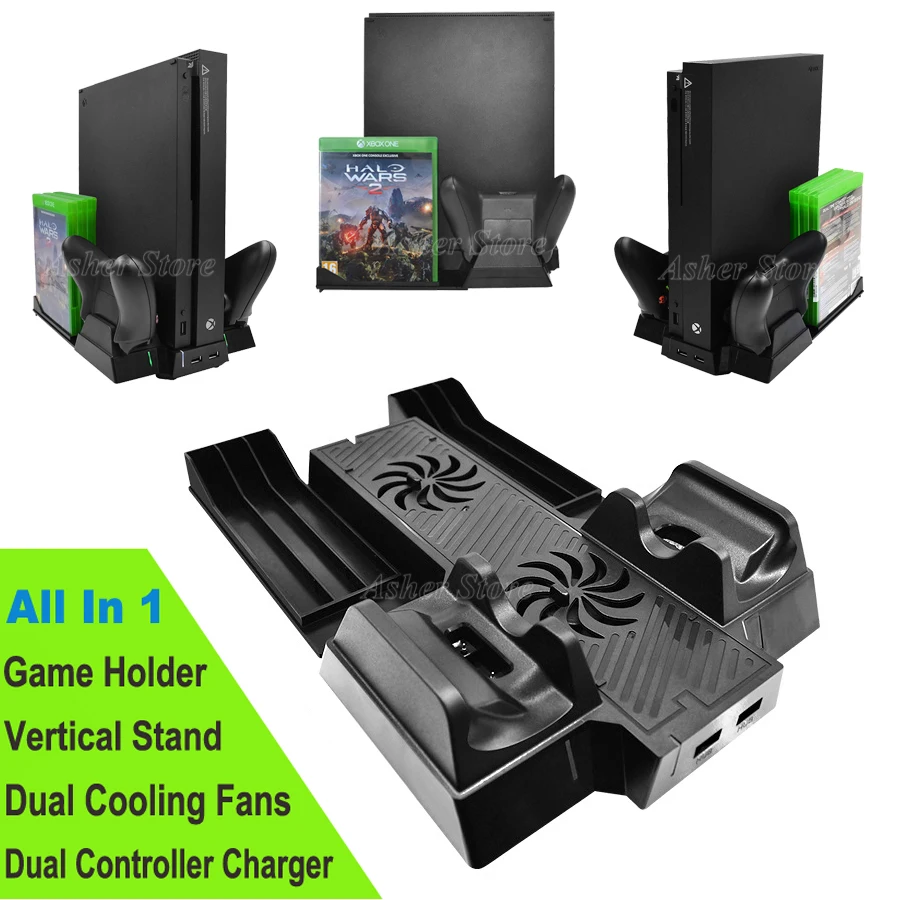 Вертикальная подставка для контроллера Xbox One X зарядная док станция охлаждающий