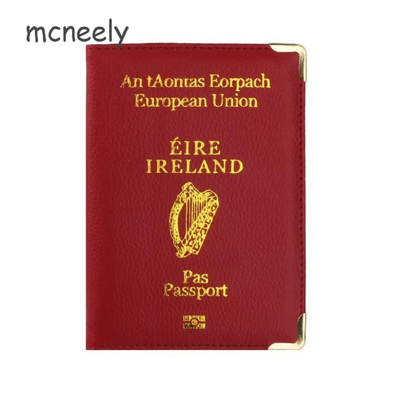 Neon Text Sign Leather Passport Holder Cover Case Travel One Pocket