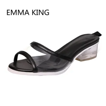 2019 Runway New Clear Heel Slipper Women Open Toe PVC Transparent Ladies Summer Beach Shoes Woman Fashion Mules Sandals Slippers
2019 Runway New Clear Heel Slipper Women Open Toe PVC Transparent Ladies Summer Beach Shoes Woman Fashion Mules Sandals Slippers