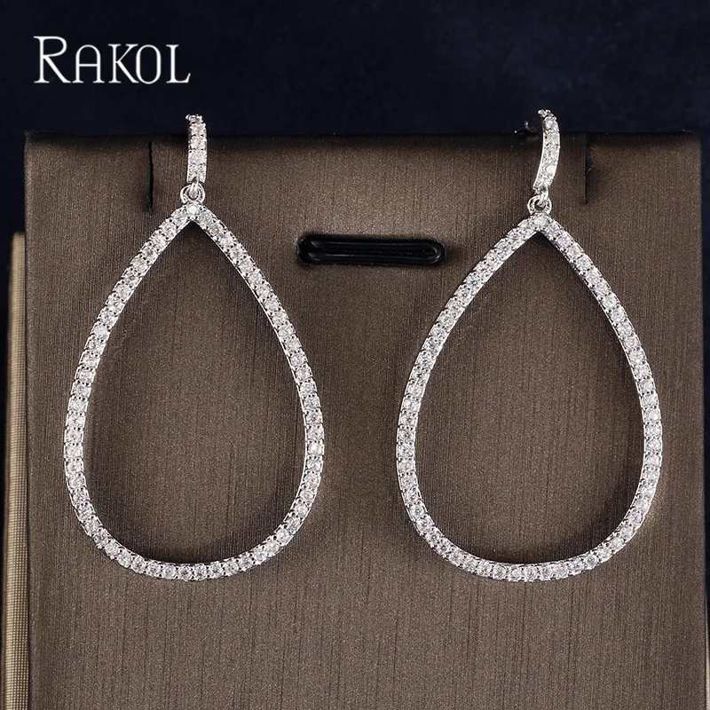 RAKOL 3 Colors AAA Cubic Zircon Big Water Drop Dangle Earrings Necklaces For Women Wedding Jewelry RE020979
RAKOL 3 Colors AAA Cubic Zircon Big Water Drop Dangle Earrings Necklaces For Women Wedding Jewelry RE020979