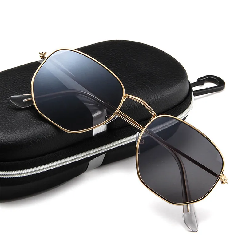 

New Fashion Polygon Sunglasses Women Men Brand Designer Vintage Metal Cheap Sun Glasses Eyewear oculos de sol UV400