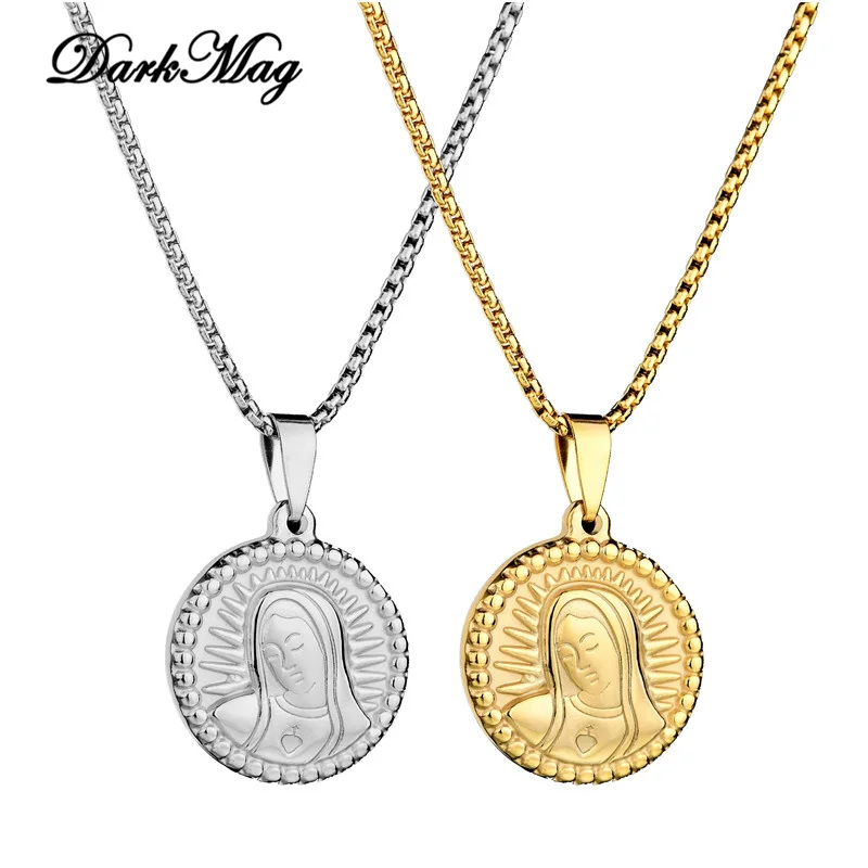 DarkMag Necklaces Virgin Mary Maria Miraculous Medal Gold color Stainless Steel Fashion Religion Man Women Jewelry
DarkMag Necklaces Virgin Mary Maria Miraculous Medal Gold color Stainless Steel Fashion Religion Man Women Jewelry
