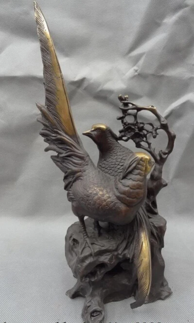 JP S0608 12" China Chinese Bronze Gilt Decoration Folk 2 Love Fly d Pied Magpie Statue
JP S0608 12" China Chinese Bronze Gilt Decoration Folk 2 Love Fly d Pied Magpie Statue