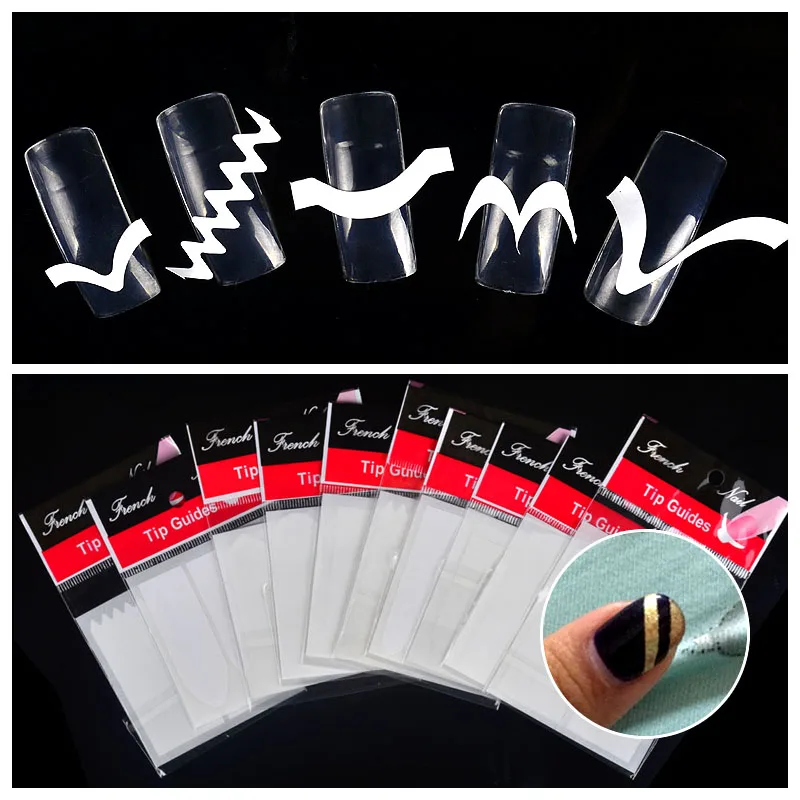 10 упаковок наклейки на кончики для французского маникюра|tip guides|nail art tip guidesfrench