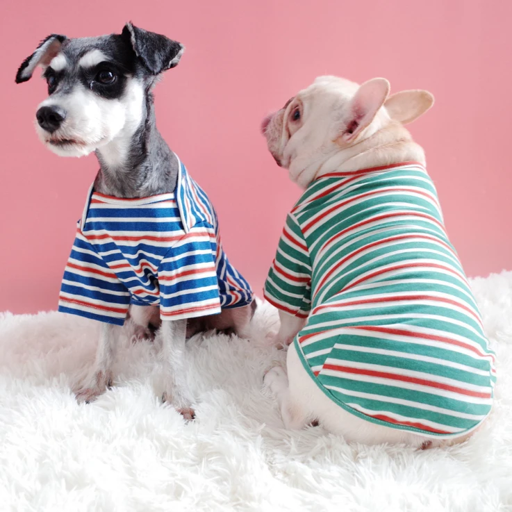 GLORIOUS KEK Dog Clothes T Shirt Spring/Summer Pet Dog T Shirt Stripes Puppy Clothes for Small Medium Breed French Bulldog Tee
GLORIOUS KEK Dog Clothes T Shirt Spring/Summer Pet Dog T Shirt Stripes Puppy Clothes for Small Medium Breed French Bulldog Tee