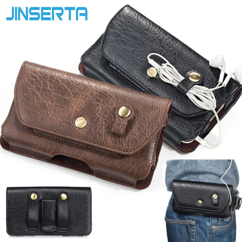 JINSERTA Pouch Leather Case 4.7-6.4inch Waist Bag Double Back Buckle Horizontal Phone Cover for Huawei Mate 20 PRO iPhone XS Max
JINSERTA Pouch Leather Case 4.7-6.4inch Waist Bag Double Back Buckle Horizontal Phone Cover for Huawei Mate 20 PRO iPhone XS Max