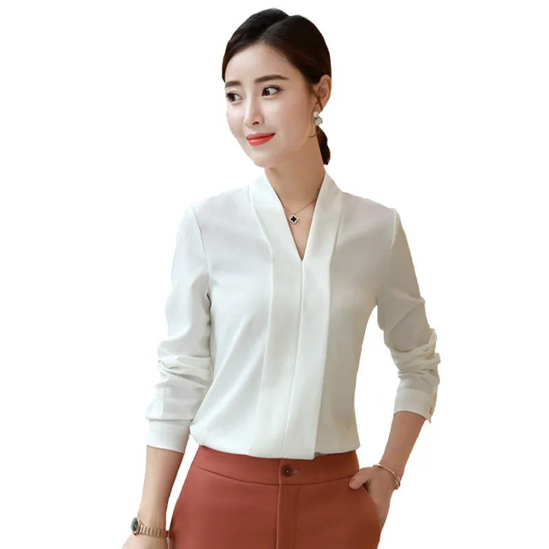 Women Tops Lady Blouses Formal Chiffon Shirt Full Sleeve Clothing Solid V-neck Korean Fashion Spring Autumn S-4xl Ladyoffice
Women Tops Lady Blouses Formal Chiffon Shirt Full Sleeve Clothing Solid V-neck Korean Fashion Spring Autumn S-4xl Ladyoffice