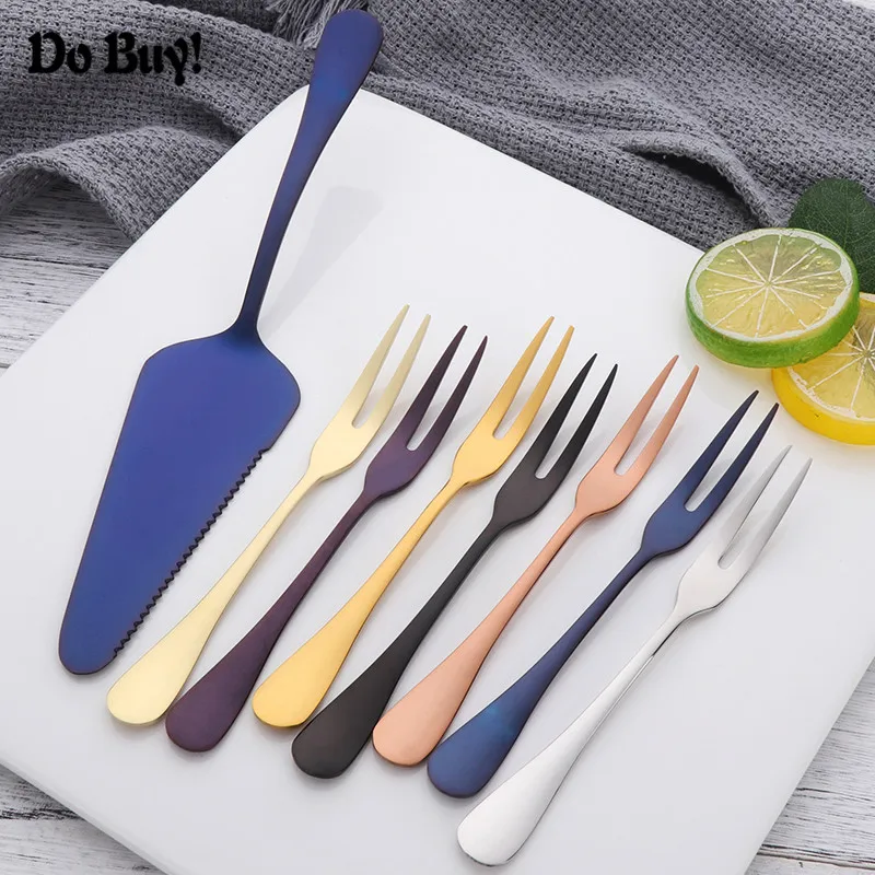 9 Pieces Stainless Steel Cake Forks Cake Shovel Set Pizza Cutter Mini Two-tine Fruit Forks Purple Gold Baking Pastry Tool
9 Pieces Stainless Steel Cake Forks Cake Shovel Set Pizza Cutter Mini Two-tine Fruit Forks Purple Gold Baking Pastry Tool