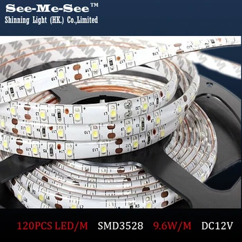 

5M/lot SMD 3528 LED Strip DC12V IP65 Waterproof 120LED/M LED Flexible light Ribbon Christmas Decoration,Total 5M, SMDT-35-120