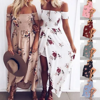 Women Off Shoulder Floral Print Long Maxi Dress Sundress for Summer Beach HSJ88
Women Off Shoulder Floral Print Long Maxi Dress Sundress for Summer Beach HSJ88