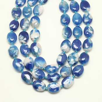 18PCS,Polished Blue Cherry Blossom Aga te Loose Beads Strand,Sakura Agates Oval Slice Bead Necklace,for Pendant Earrings Jewelry 
18PCS,Polished Blue Cherry Blossom Aga te Loose Beads Strand,Sakura Agates Oval Slice Bead Necklace,for Pendant Earrings Jewelry