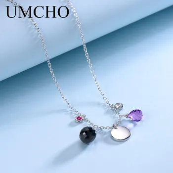 UMCHO Natural Agate Real 925 Sterling Silver Necklace For Women Personalized Natural Amethyst Birthstone Pendants Jewelry Gift
UMCHO Natural Agate Real 925 Sterling Silver Necklace For Women Personalized Natural Amethyst Birthstone Pendants Jewelry Gift
