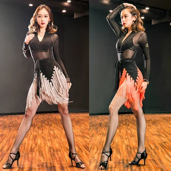 Latin Dance Dress Women Sexy Fringe Dress Long Sleeve Tango Ballroom Flamengo Tango Modern Salsa Competitive Latin Dance BL1283
Latin Dance Dress Women Sexy Fringe Dress Long Sleeve Tango Ballroom Flamengo Tango Modern Salsa Competitive Latin Dance BL1283