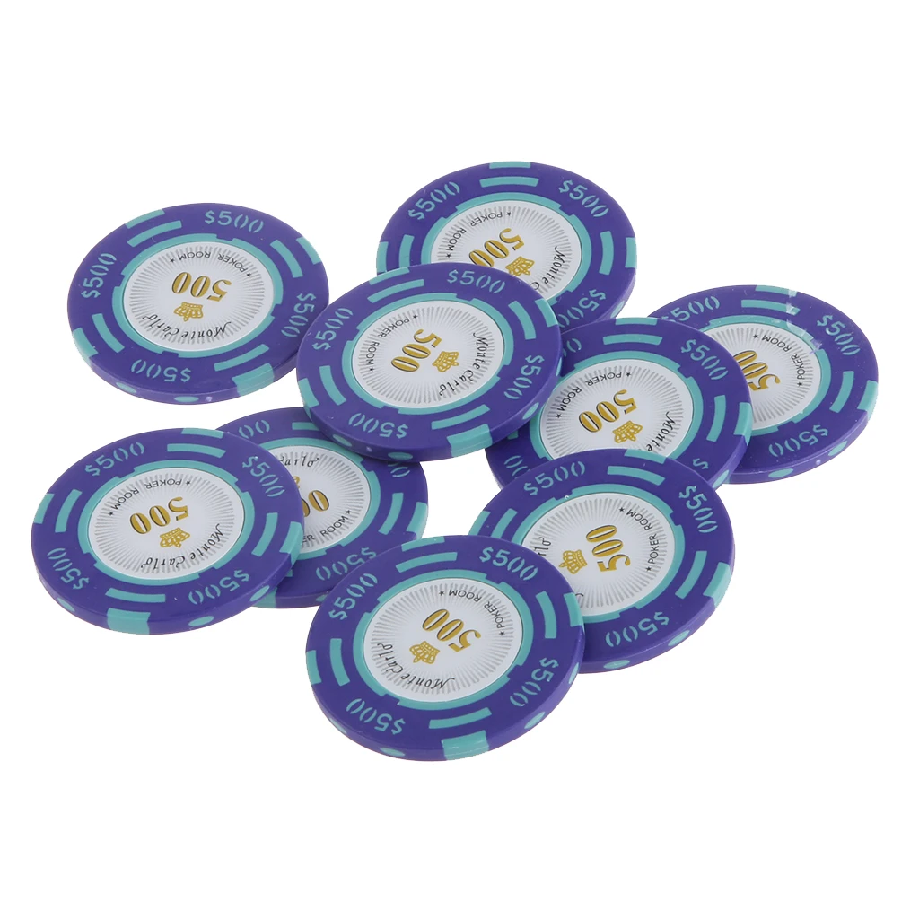 4 x 0.3 cm 500 Dollar Par Value Monte Carlo Poker Room Label Casino Clay Chips