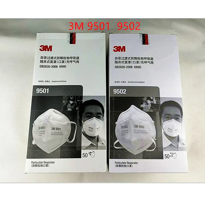 

20pcs/lot 3M 9501 9502 Dust-proof Mask KN95 Particulate Respirator Anti-fog PM2.5 Anti influenza Safety Breathing Masks