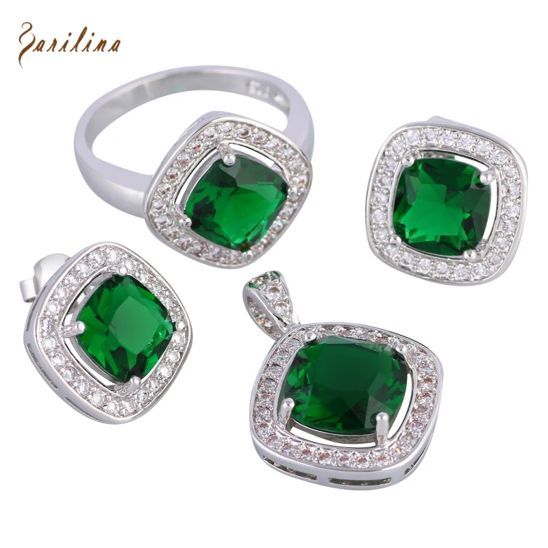 925 Sterling Silver Overlay Green Cubic Zirconia Pendants/Ring/Earrings wedding accessories Jewelry Set size 6 7 8 9 S258
925 Sterling Silver Overlay Green Cubic Zirconia Pendants/Ring/Earrings wedding accessories Jewelry Set size 6 7 8 9 S258