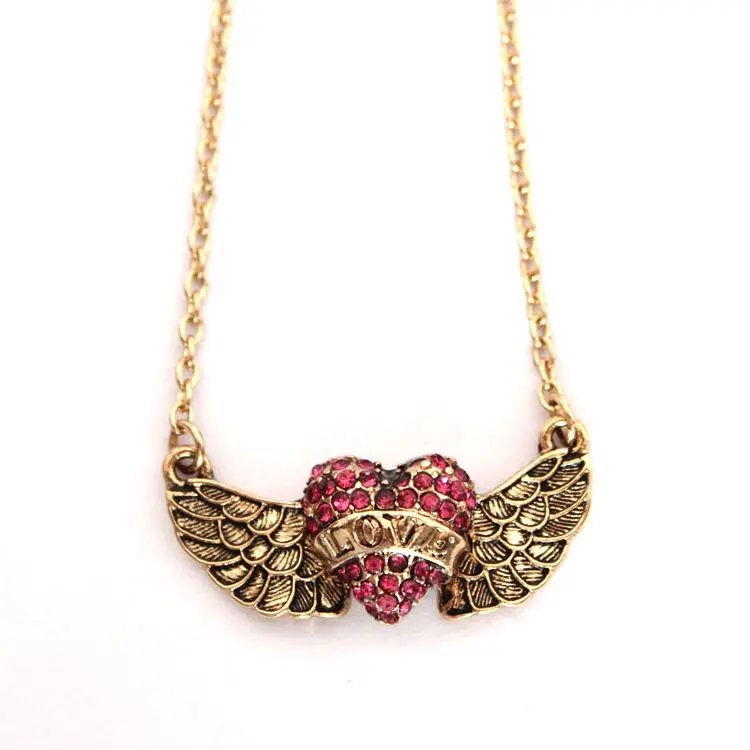 Free Airmail Shipping Fashion Vintage Short Design Love Pink Rhinestone Wings Necklace N614
Free Airmail Shipping Fashion Vintage Short Design Love Pink Rhinestone Wings Necklace N614