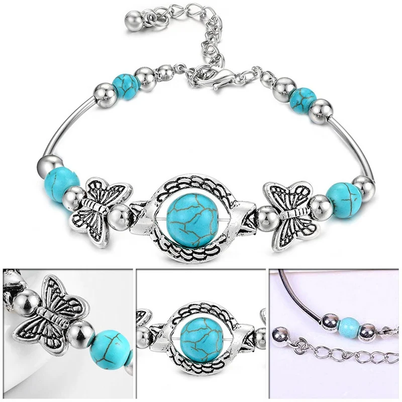 Boho Vintage Turquoises Bracelets For Women Men Butterfly Hand Pendant Charm Bracelet Bangle Fashion Jewelry
Boho Vintage Turquoises Bracelets For Women Men Butterfly Hand Pendant Charm Bracelet Bangle Fashion Jewelry