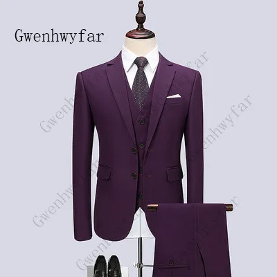High Quality Dark Purple Men Suit 3 Pieces(Jacket+Pant+Vest) Fashion For Wedding Prom Masculino Groom Trajes De Hombre Blazer
High Quality Dark Purple Men Suit 3 Pieces(Jacket+Pant+Vest) Fashion For Wedding Prom Masculino Groom Trajes De Hombre Blazer