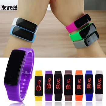 NEWegg LED Sports Silicone Watchband Men Quartz Watch