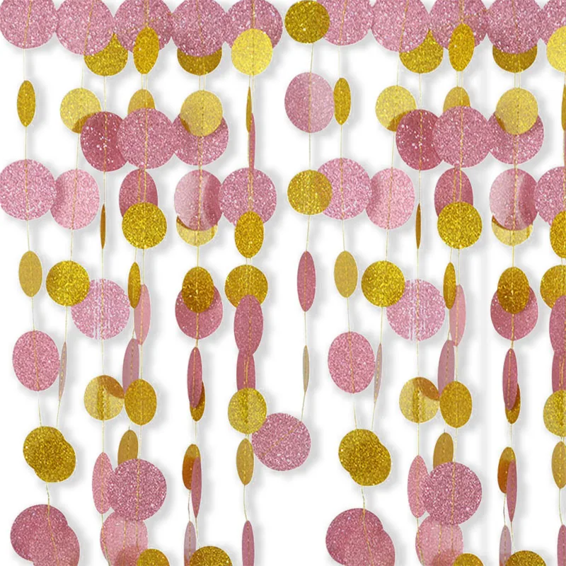 4m Pink Gold Glitter Circle Polka Dots Paper Garland Banner Streamers Baby Shower Birthday Party Wedding Decor Supplies
4m Pink Gold Glitter Circle Polka Dots Paper Garland Banner Streamers Baby Shower Birthday Party Wedding Decor Supplies