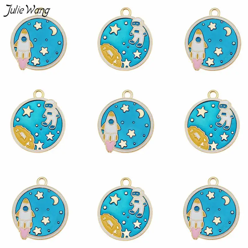 Julie Wang 10pcs Enamel rocket astronaut charm Pendant Bracelet Key Chain Creative Accessory Jewelry Making Craft DIY Findings
Julie Wang 10pcs Enamel rocket astronaut charm Pendant Bracelet Key Chain Creative Accessory Jewelry Making Craft DIY Findings