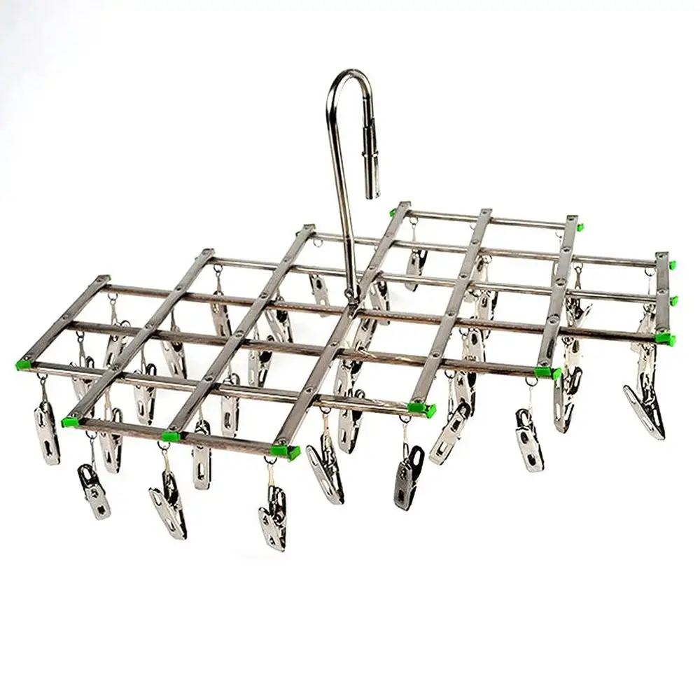 Stainless Steel Windproof Swivel Clothes Hanger Organizer with 35 Clips for Underwear Bra Socks Gloves Drying Hook Rack
Stainless Steel Windproof Swivel Clothes Hanger Organizer with 35 Clips for Underwear Bra Socks Gloves Drying Hook Rack