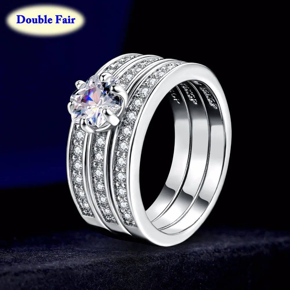 Bridal Sets Cubic Zirconia Party/Wedding Finger Ring For Womens Silver Color Cubic Zirconia Crystal Jewelry anel DWR060
Bridal Sets Cubic Zirconia Party/Wedding Finger Ring For Womens Silver Color Cubic Zirconia Crystal Jewelry anel DWR060