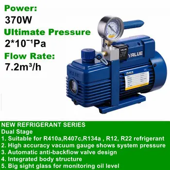 V-I240SV 370W 220V~/50HZ ,Oil 325ml Vacuum Pump Dual Stage pump,refrigeration tools,Flow Rate 7.2m3/h. Free shipping
V-I240SV 370W 220V~/50HZ ,Oil 325ml Vacuum Pump Dual Stage pump,refrigeration tools,Flow Rate 7.2m3/h. Free shipping