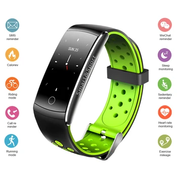 Smart Bracelet Q8S Heart Rate Blood Pressure Monitor Tracker Sleep Monitor Pedometer Waterproof Watch for Green
Smart Bracelet Q8S Heart Rate Blood Pressure Monitor Tracker Sleep Monitor Pedometer Waterproof Watch for Green