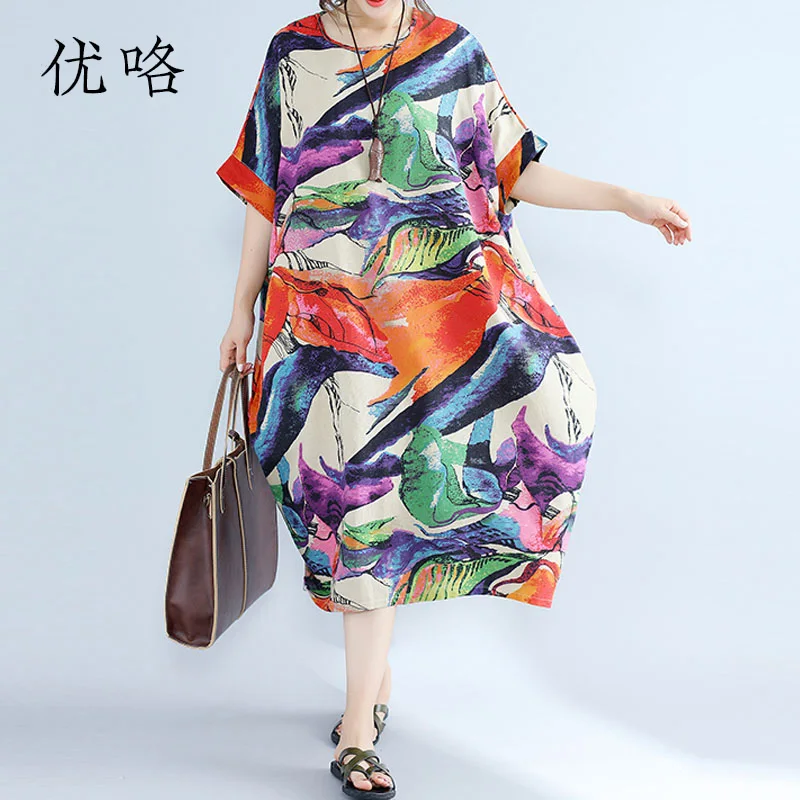 4XL 5XL 6XL 7XL Dress For Women Plus Size Floral Printed Vintage Long Summer Dress Oversized Casual Loose Women Clothes 2019
4XL 5XL 6XL 7XL Dress For Women Plus Size Floral Printed Vintage Long Summer Dress Oversized Casual Loose Women Clothes 2019