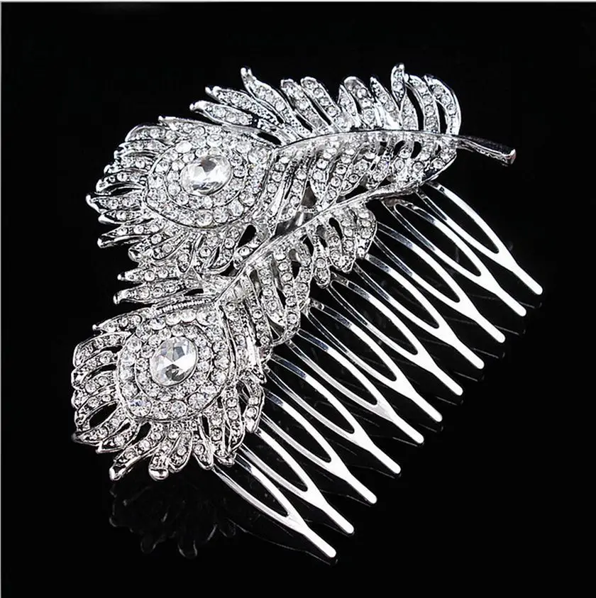 3.3 Inch Extra Large Vintage Look Rhodium Silver Tone Double Feather Bridal Hair Comb with Rhinestone Crystals
3.3 Inch Extra Large Vintage Look Rhodium Silver Tone Double Feather Bridal Hair Comb with Rhinestone Crystals