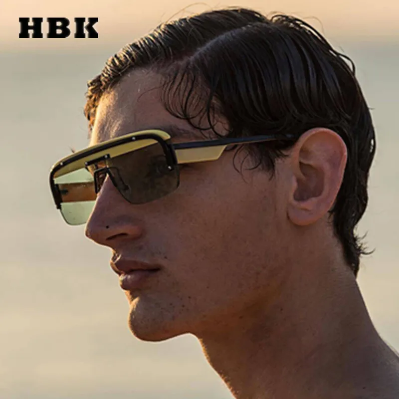 

HBK Unisex Square Pilot Modis Sunglasses Oculos De Sol 2019 Vintage Eyewear Luxury Women Men Brand Designer Sun Glasses UV400